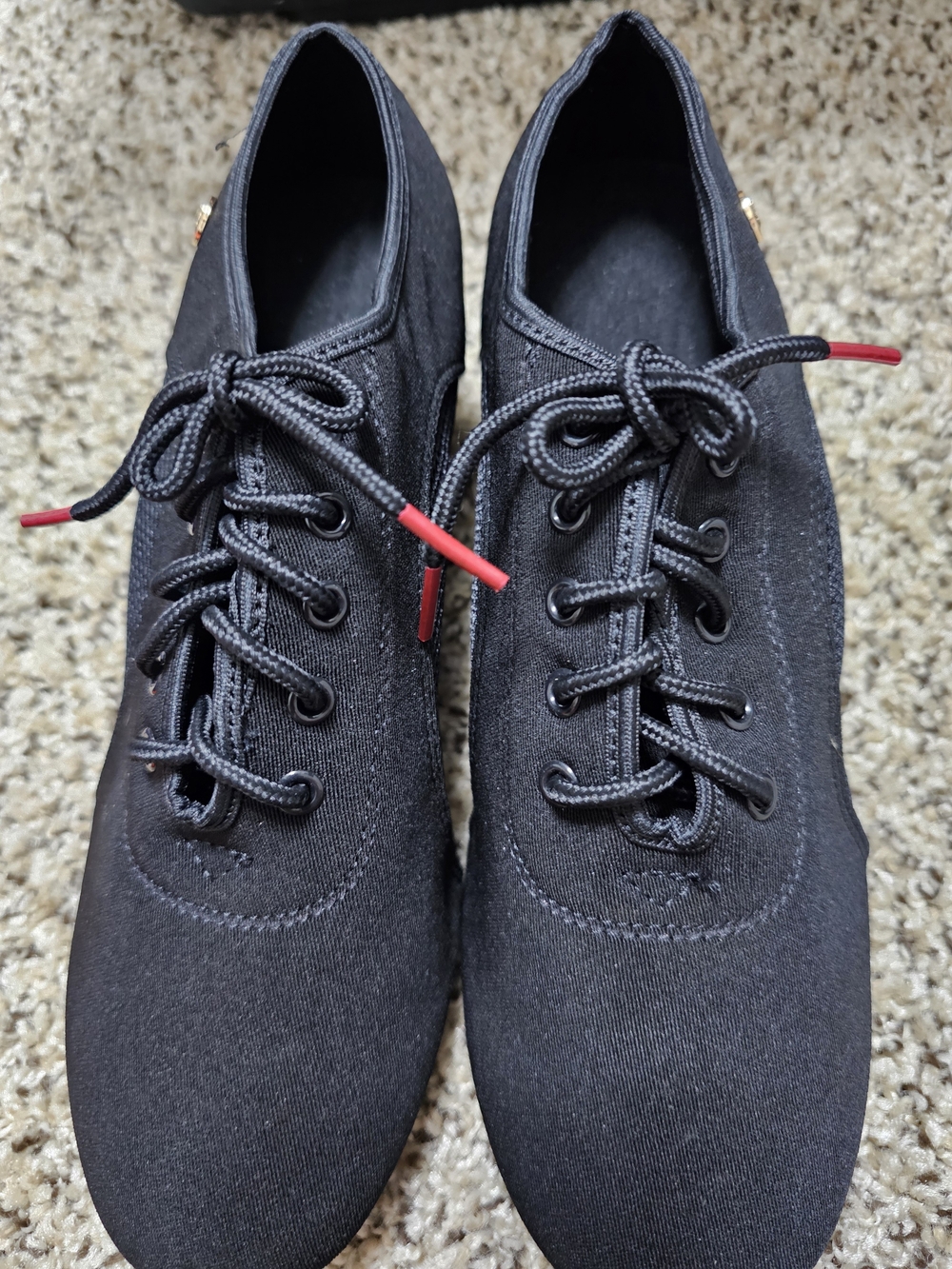 Womens Black Lace-Up Dance Shoes In Black 8.5, Gothic,Ren Fair, Dark Fairy